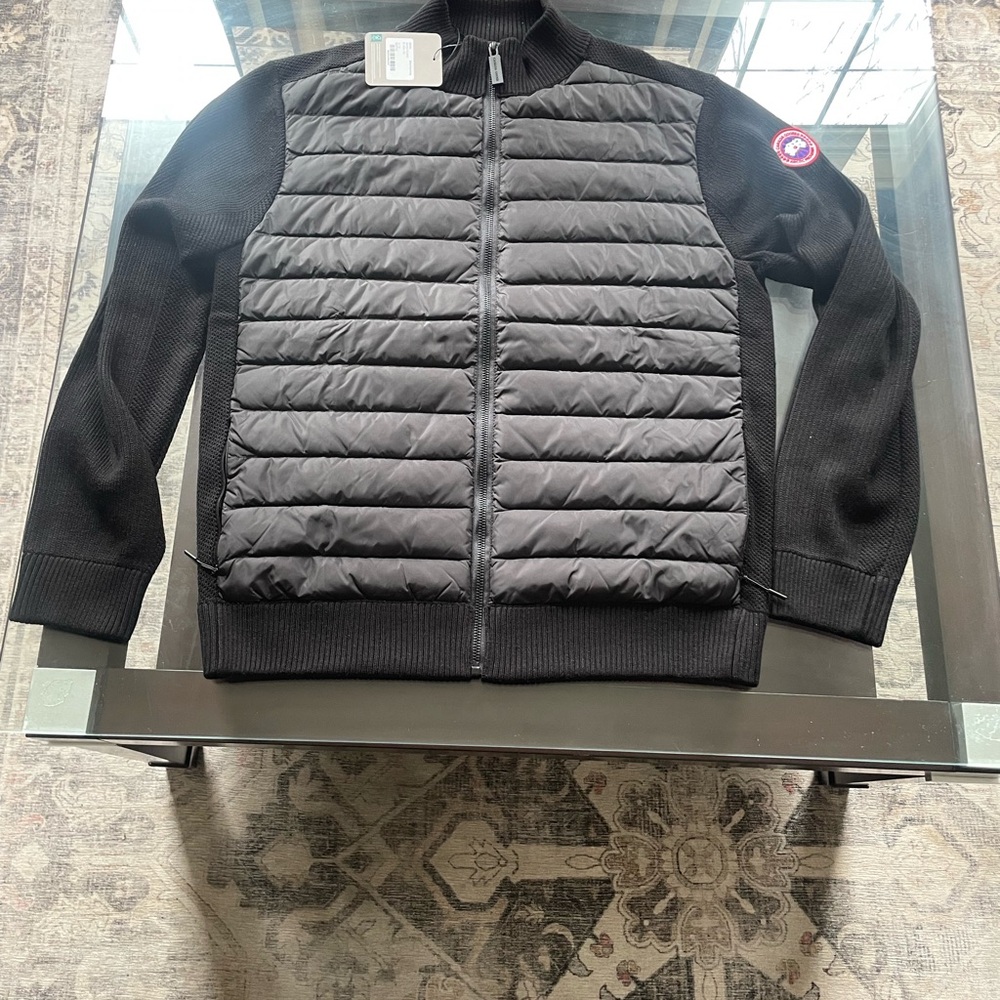 Men's Black Canada goose Hybridge knit red label